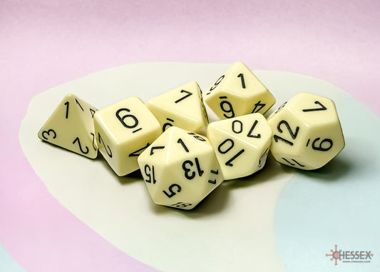 Opaque - Pastel Yellow/Black - Polyhedral 7-Die Set