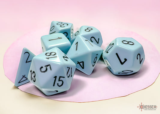 Opaque - Pastel Blue/Black - Polyhedral 7-Die Set