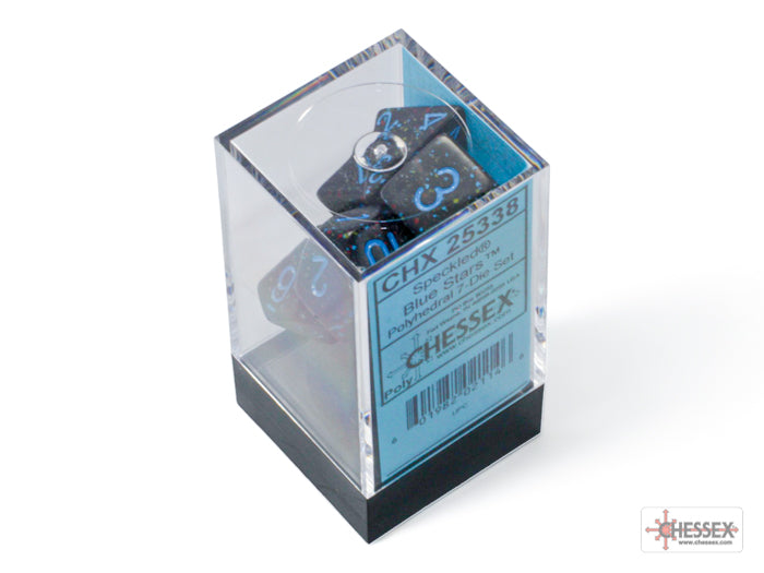 Speckled Blue Stars Polyhedral 7-Dice Set - CHX25338