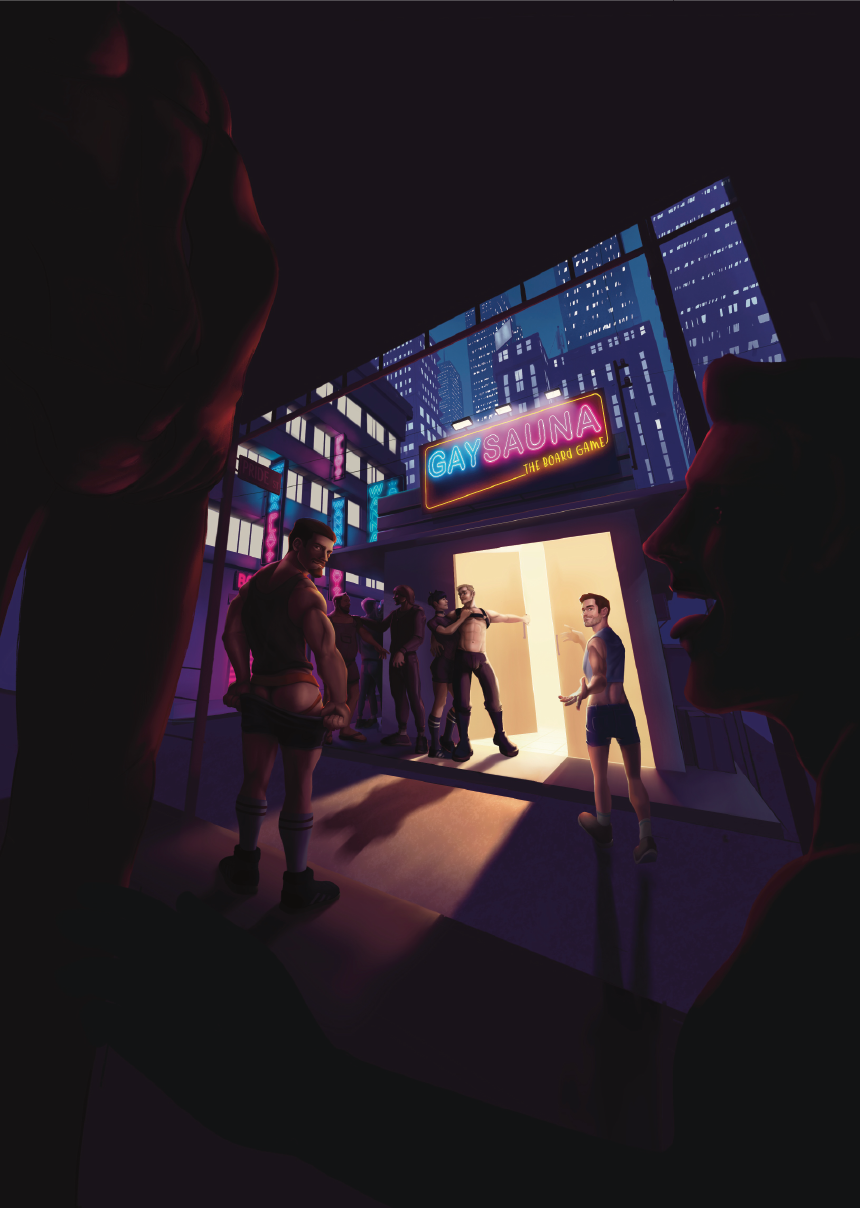 Gay Sauna Box Art A3 Poster