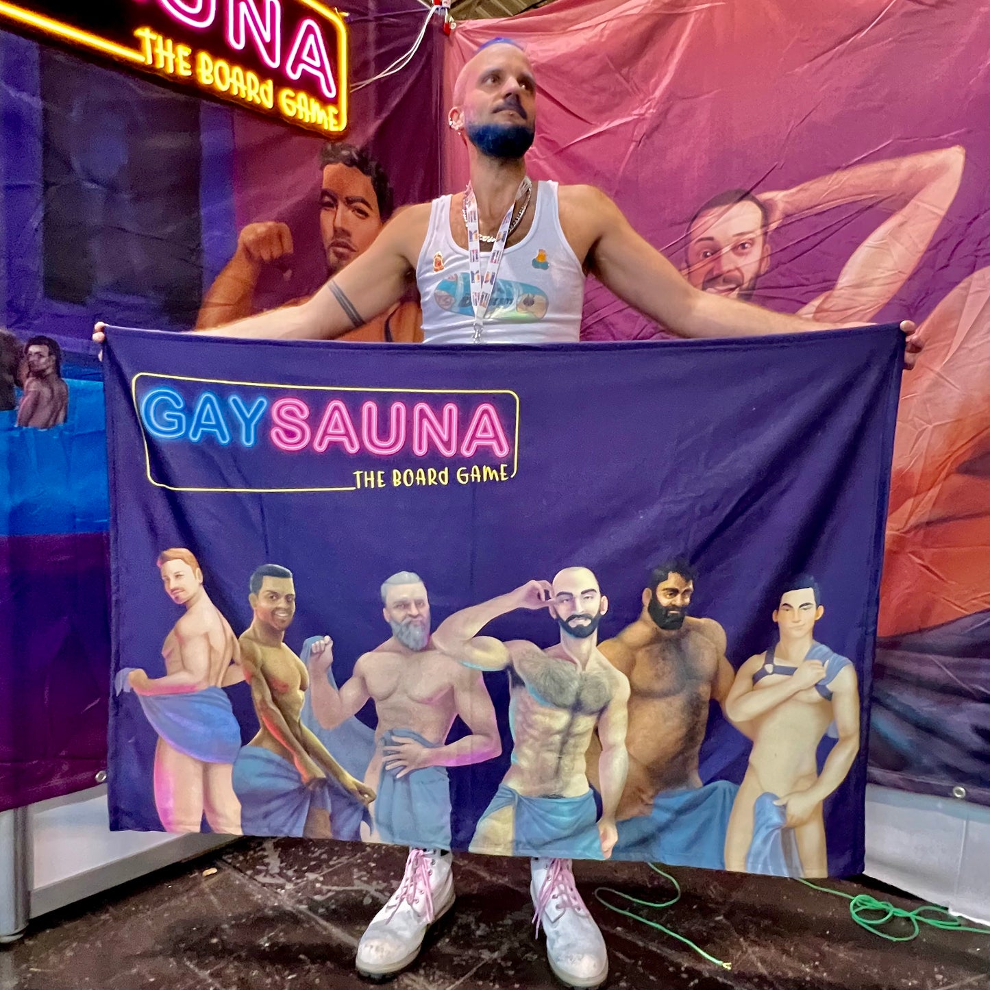 Beach Towel: RWRBTX - Gay Sauna Visitors