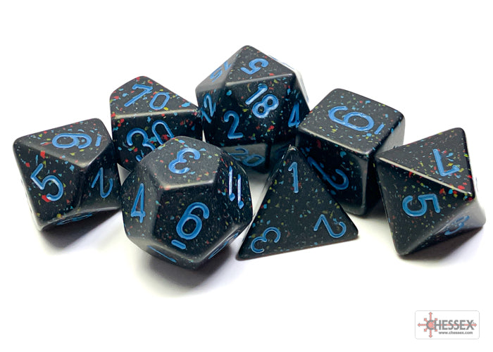 Speckled Blue Stars Polyhedral 7-Dice Set - CHX25338