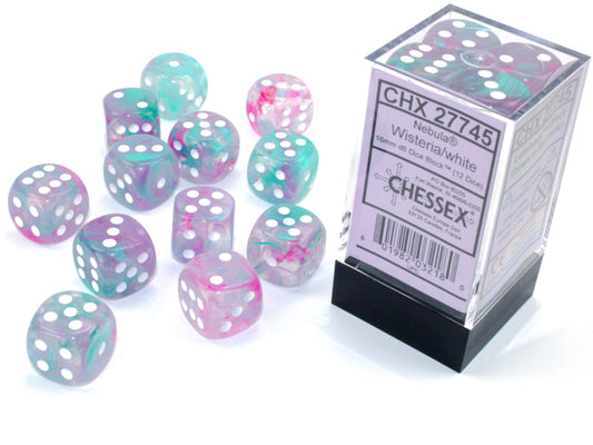 Nebula Wisteria/white Luminary 16mm d6 Dice Block (12 dice) -  - CHX27745