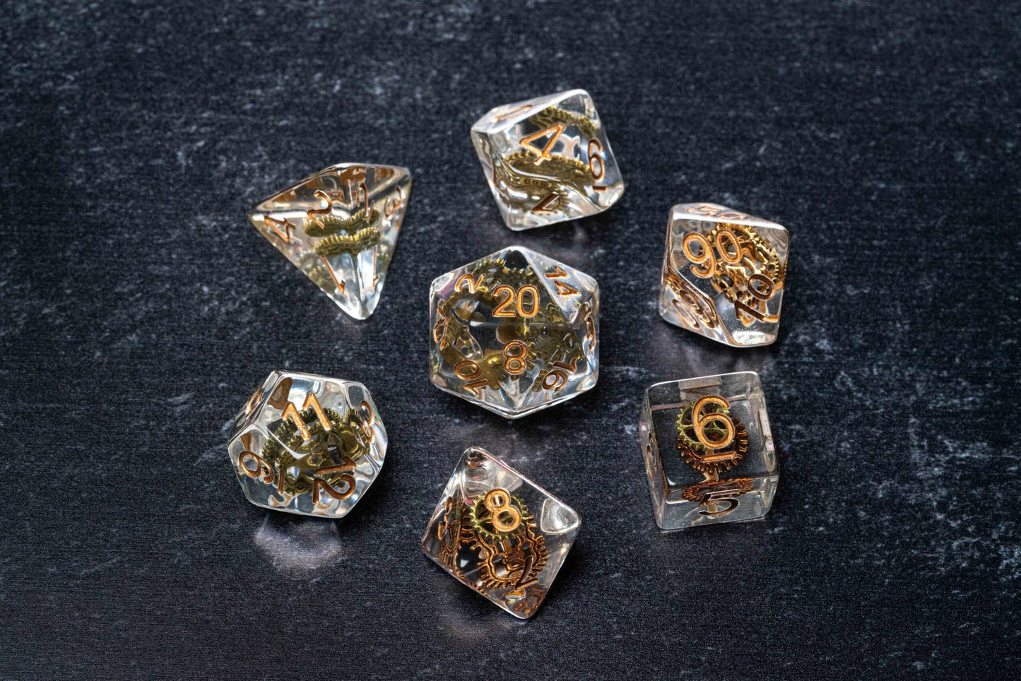 Gear Resin Poly Dice Set 16mm -  - MET740