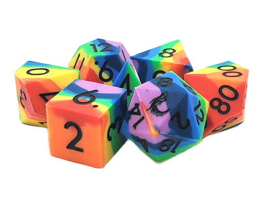 Rainbow Silicon 7-Piece Dice Set -  - OSDSIL-04