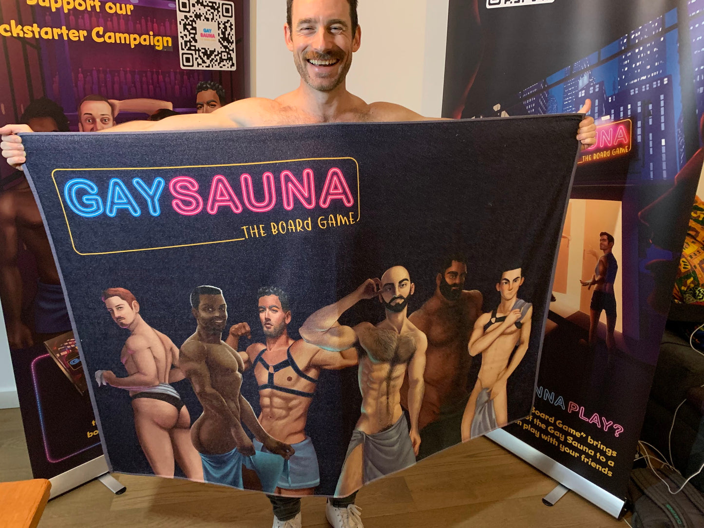 Beach Towel: RWRBTX - Gay Sauna Visitors